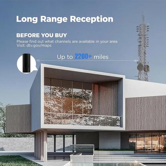 Detalle 2 de NGGNGG Digital TV Antenna Indoor/Outdoor with Amplified Booster & 36ft Coax Cable