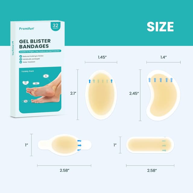 Thumbnail 4 de Promifun Hydrocolloid Gel Blister Bandages 32ct