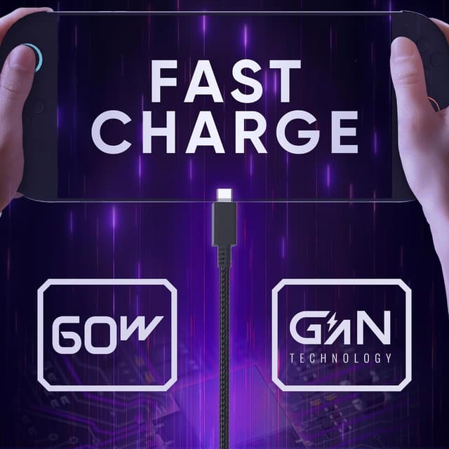 Detalle de Oniverse Zigarettenanzünderadapter 60W mit Doppel-USB-C & USB-A – Auto-Ladegerät für Switch, OLED, Lite, PC & Android/iOS