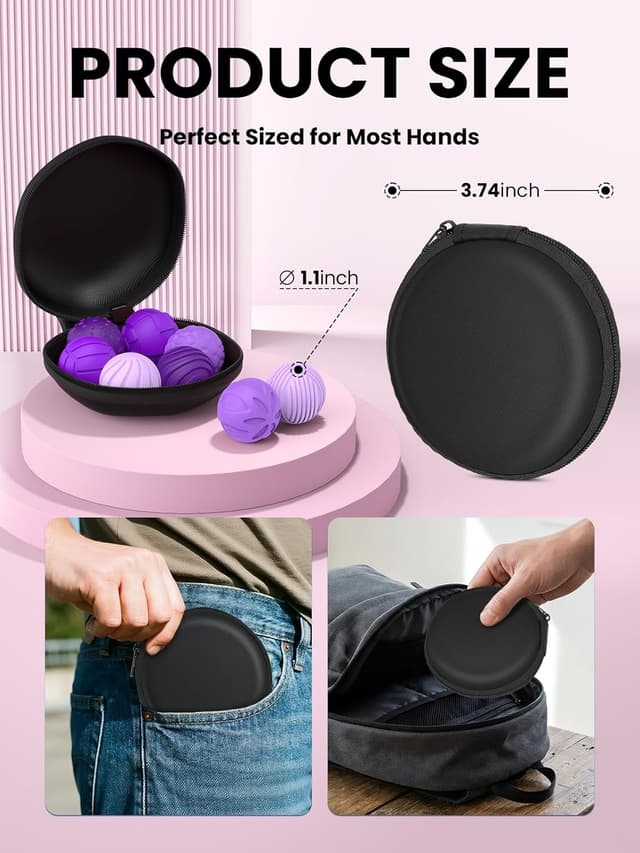 Detalle 2 de UZAHSK lot de 8 balles magnétiques sensorielles en silicone anti-stress (violet) pour adultes et enfants