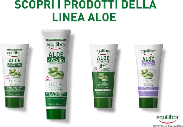 Detalle de equilibra Corpo Aloe Dermo-Gel all’Aloe Vera lenitivo multiuso (6 x 75 ml)