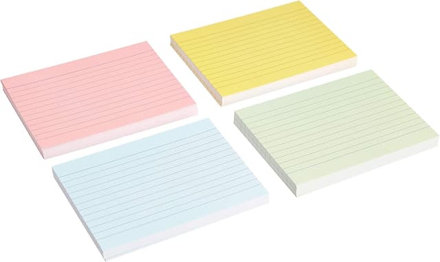 Detalle 2 de Cartoncini A6 a righe fluo, 200 pezzi