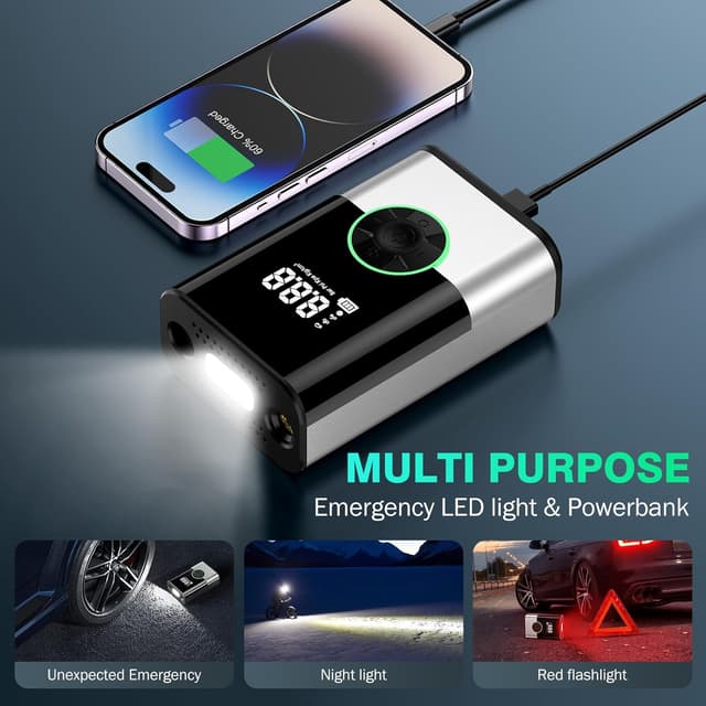 Thumbnail 6 de Mini Compressore Aria 6000mAh 150PSI