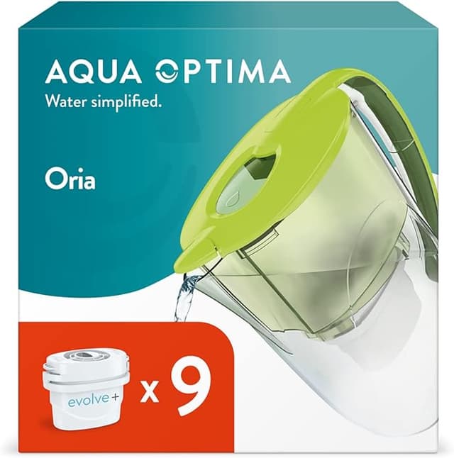 Detalle de Aqua Optima Oria Jarra con 9 Cartuchos Evolve+ 💧