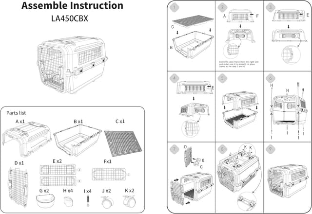Detalle de Lanco große, tragbare und atmungsaktive Hundetrage aus Kunststoff (67 x 52 x 53 cm) für Hunde & Katzen