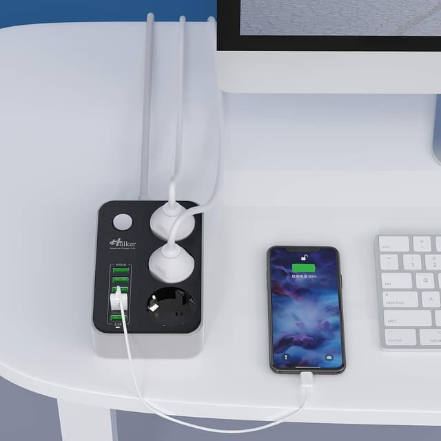 Detalle de Hulker Steckdosenleiste mit 6 USB Ports