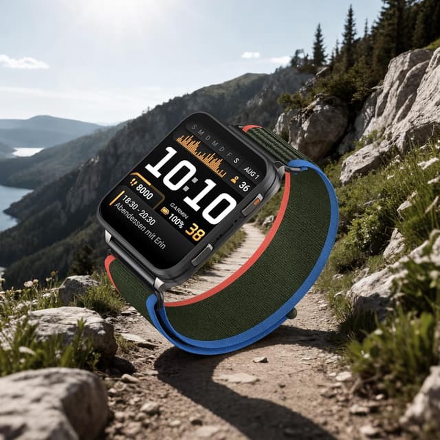 Detalle 2 de NewJourney 24mm Nylon Armband mit Quick-Release für Garmin Venu X1 & COROS Nomad (Trail Loop)