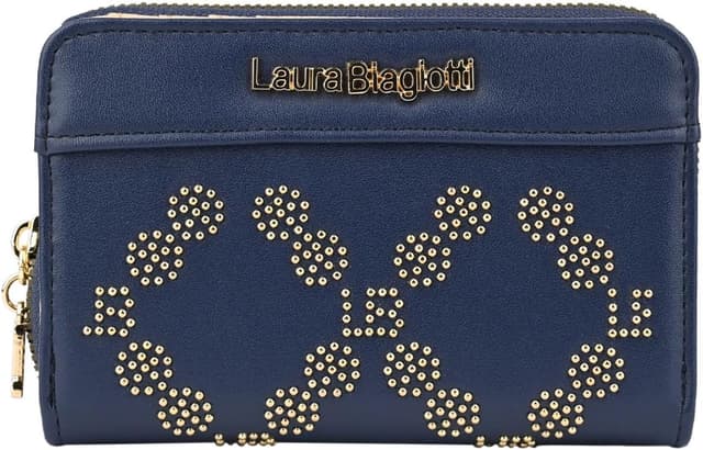Detalle de Laura Biagiotti portefeuille femme en simili-cuir PU avec boîte cadeau (modèles à 1 ou 2 zips)