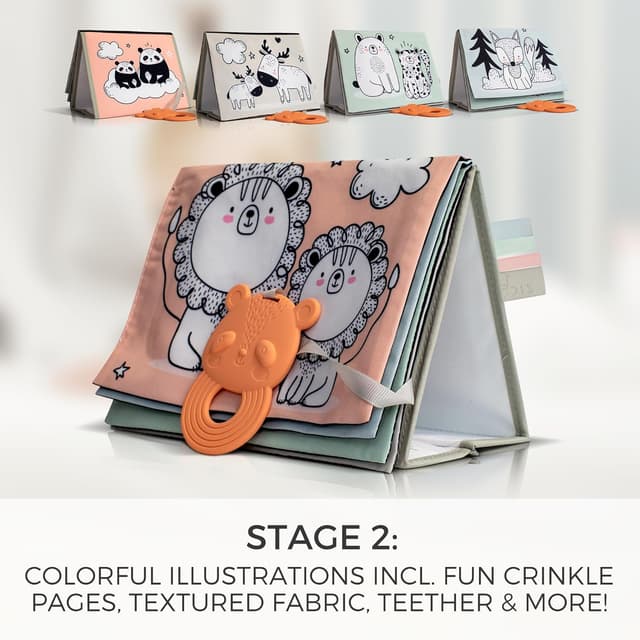 Thumbnail 5 de Soft Tummy Time Book with Mirror Baby Toy 📘