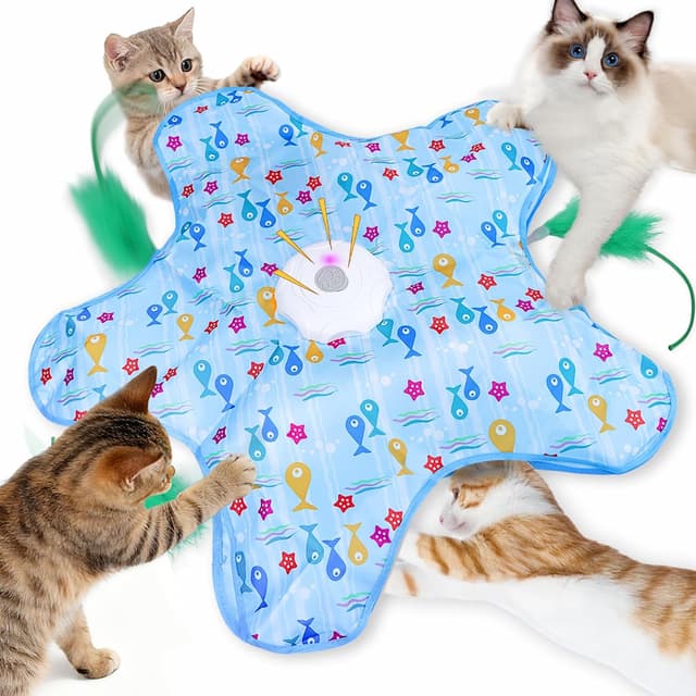 Detalle de FIVAVA Giocattolo interattivo per gatti ricaricabile e silenzioso con 3 piume sostituibili