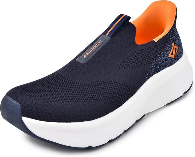 Detalle de JACKSHIBO Hände frei Slip-in Herren Schuhe mit Weite Zehenbox, Fußgewölbestütze & Memory-Foam-Dämpfung