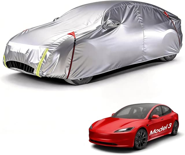 Detalle de Wigoo Tesla Model 3 Car Cover Accessories (2017–2026) — custom-fit all-weather outdoor protection