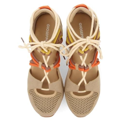 Detalle 2 de IONA Sneakers beige tipo espadrille con cuña