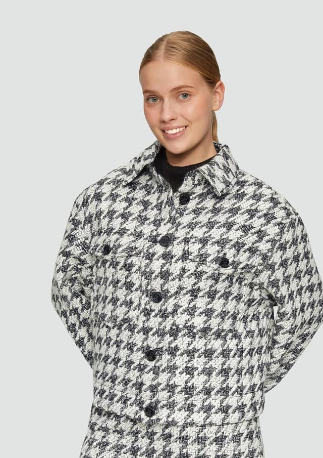 Detalle 2 de Gemusterte Bouclé-Jacke mit Boxy-Shape