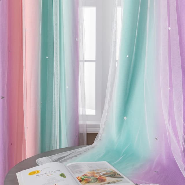 Thumbnail 4 de XiDi Rainbow Bedroom Curtains 42-inch 🌈🪟