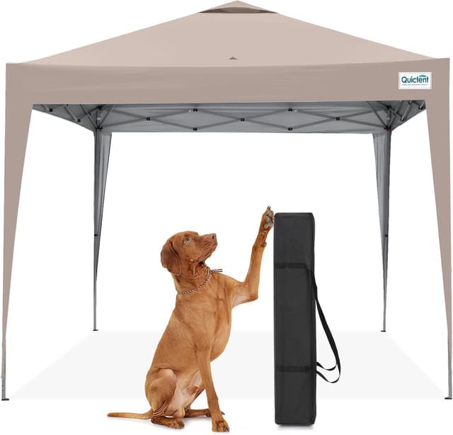 Detalle de Quictent Gazebo pieghevole portatile 3x3 m con borsa da trasporto, beige