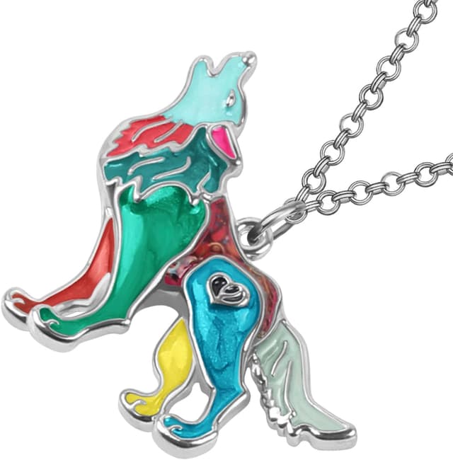 Thumbnail 2 de Enamel Alloy Wolf Necklace pendant jewellery 🧿