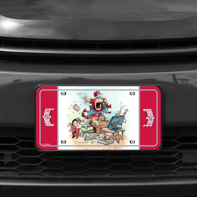 Detalle de Rico Industries NCAA Ohio State Buckeyes Gary Patterson Metal Auto Tag (8.5" x 11")