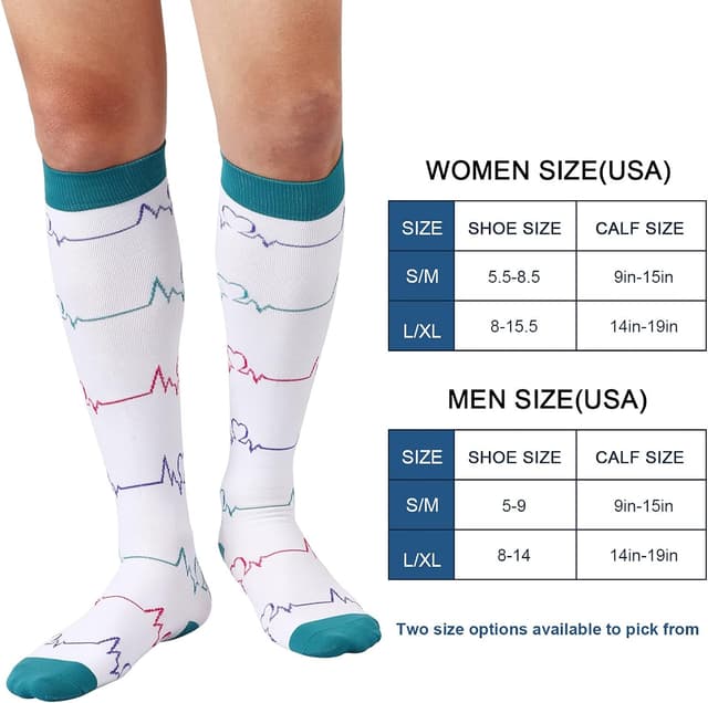 Detalle de DRESHOW Kompressionsstrümpfe für Damen & Herren – Kompressionssocken für Sport, Laufen, Radfahren & Flugreisen