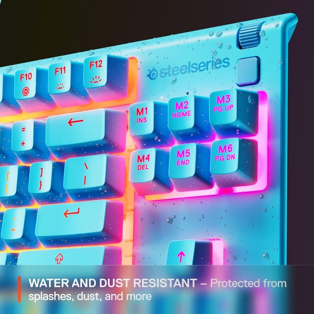 Detalle 2 de SteelSeries Apex 3 TKL Aqua RGB Gaming Keyboard (Aqua RGB, Tenkeyless)