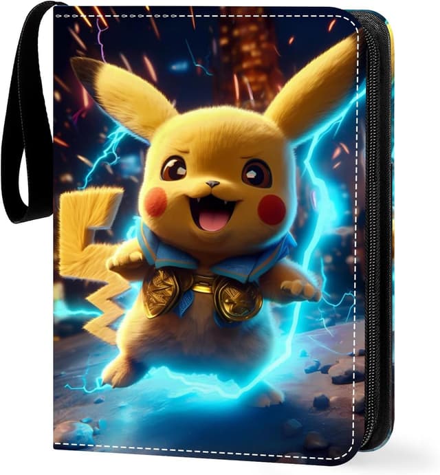 Detalle de CrinIotyx Trading Card Binder with Zipper – PU Leather Holder, 50 Pages (400 pockets)