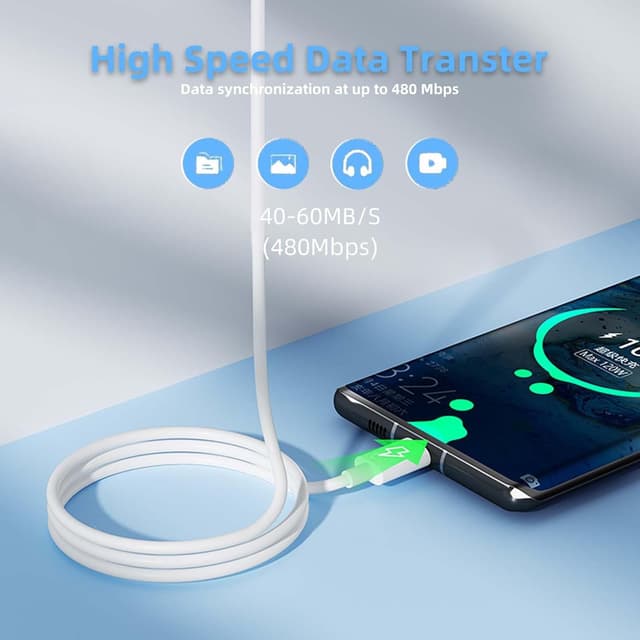 Detalle de AHDFWI 2-Pack CarPlay USB Cable (3.3 ft) for iPhone 15 Series & Select iPads