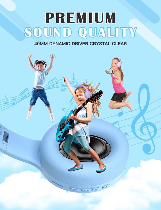 Thumbnail 5 de YOYOTUNE Kids Bluetooth Headphones Bluetooth 5.1