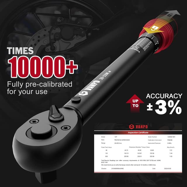 Detalle de VANPO 1/2" Drehmomentschlüssel 20-220 Nm