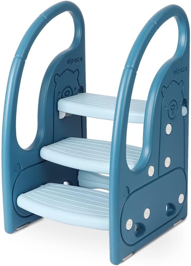 Detalle de Onasti Tritthocker für Kinder – dreistufig höhenverstellbarer Tritt-Schemel mit Anti-Rutsch