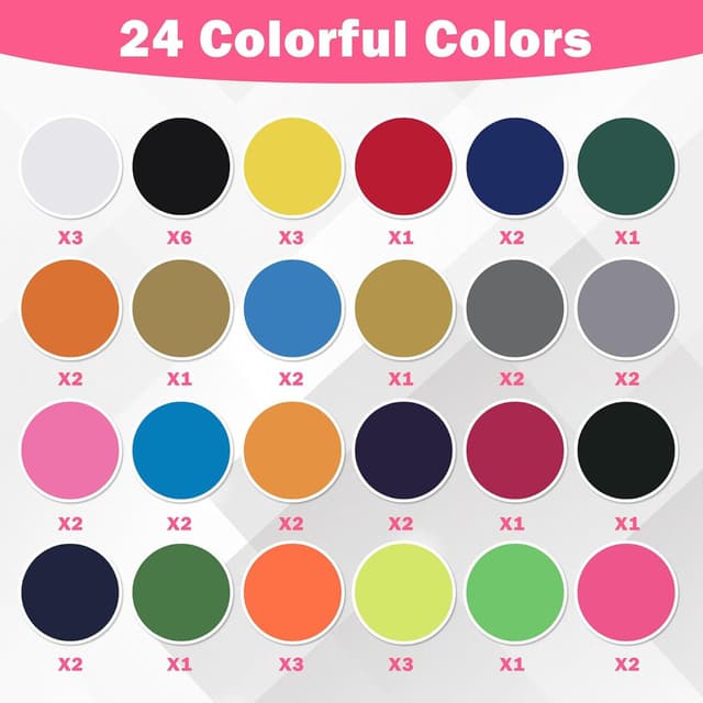 Detalle de Nuangoo 48 fogli di vinile termoadesivo per Cricut (30,5×20,5 cm) – 24 colori per tessuti e progetti fai-da-te
