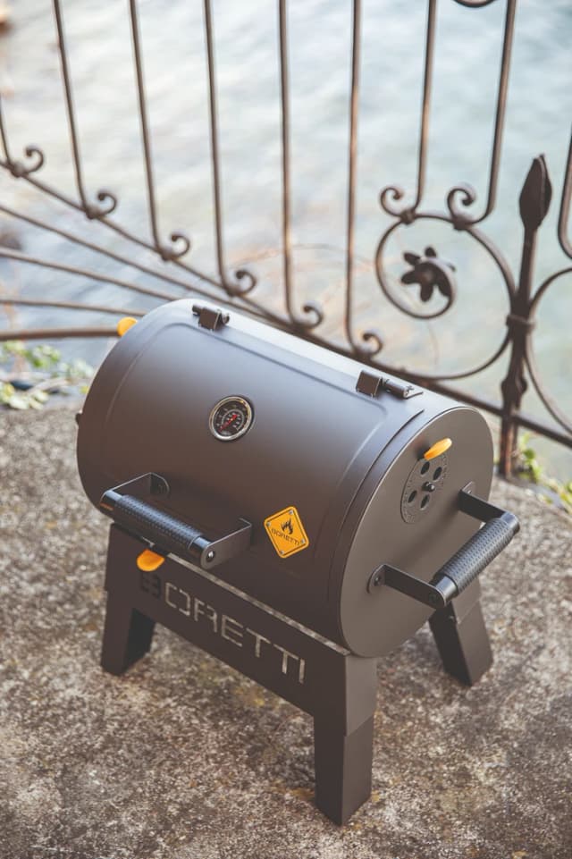 Detalle de Boretti Terzo – kompakter Grill für Camping, Balkon und kleine Gärten