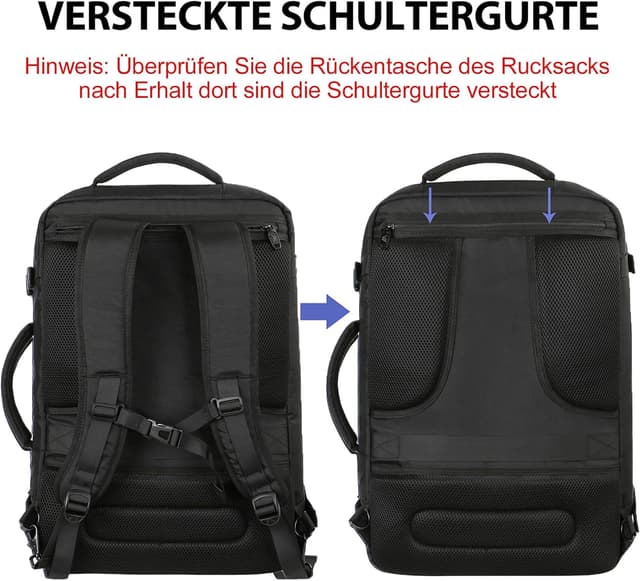 Detalle 2 de MATEIN 50L Reiserucksack Handgepäck 55x35x25cm