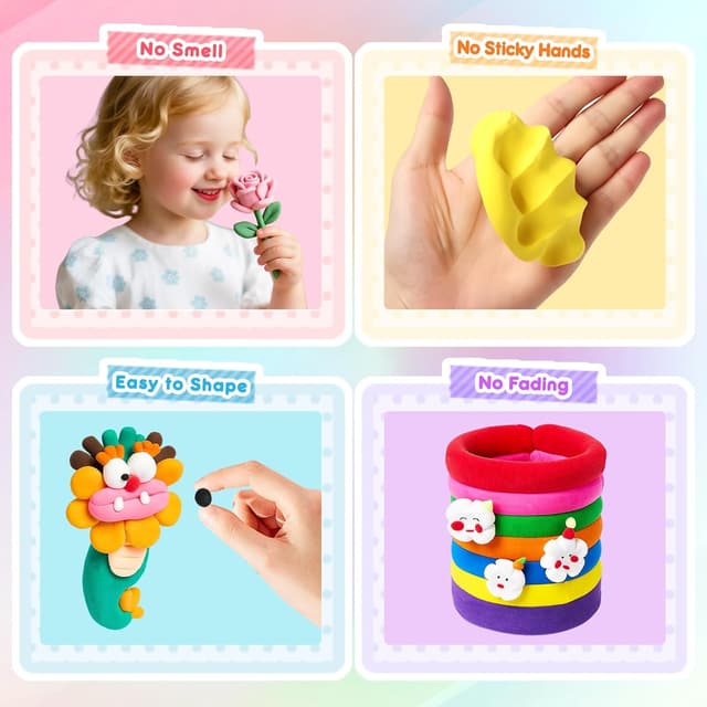 Thumbnail 6 de Bridokit Air Dry Clay 36‑colour modelling set 🎨