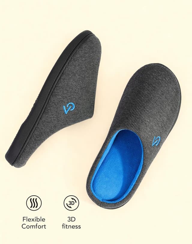 Thumbnail 4 de VeraCosy Men's Two‑Tone Memory Foam Slippers