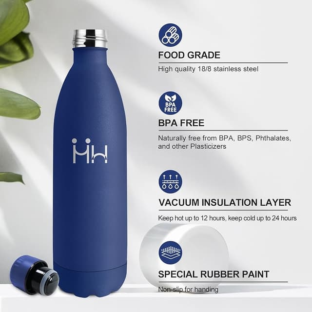 Detalle 2 de Garrafa Térmica 1L botella de acero inoxidable doble pared