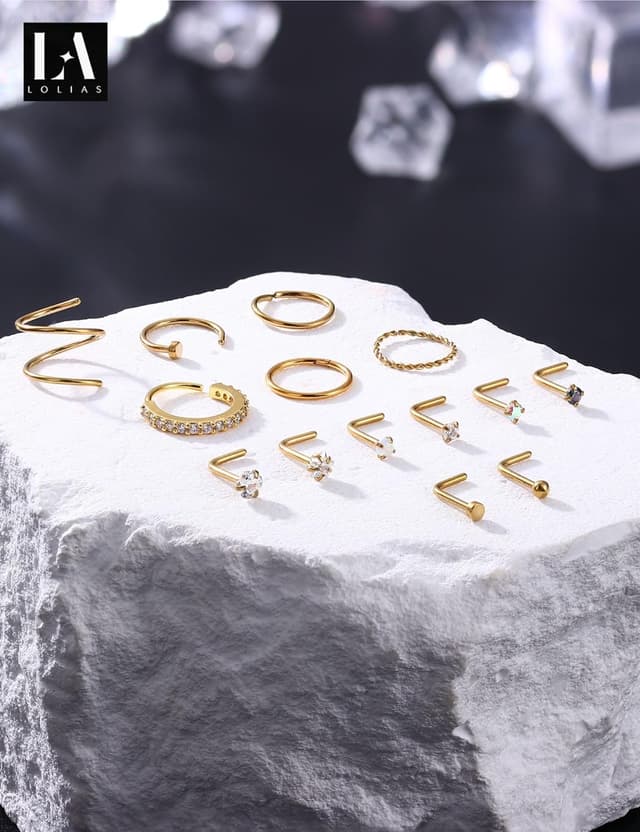 Thumbnail 5 de LOLIAS 14K Gold Plated Nose Rings 14 pcs 💍