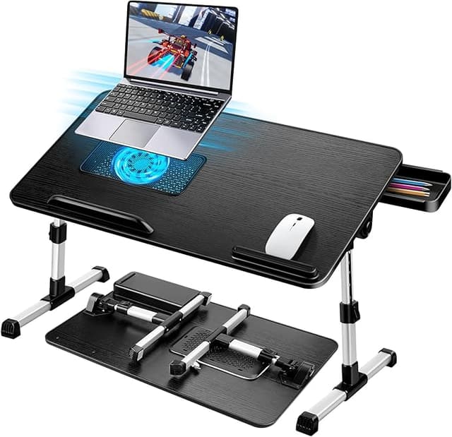 Imagen de AirOpen Mesa Portátil para Cama con Ventilador y Cajón 🖥 en OfertitasTOP