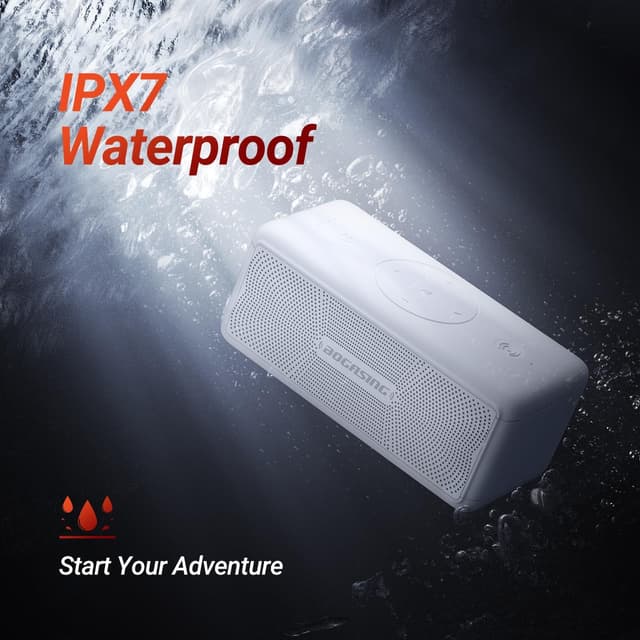 Detalle de BOGASING M5 Bluetooth speaker (40W) with IPX7, Bluetooth 5.3, TF card, AUX and USB playback