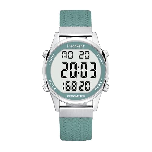 Detalle de Reloj podómetro Hearkent para Mujer 2401 (Verde): pasos, calorías y distancia sin carga ni app