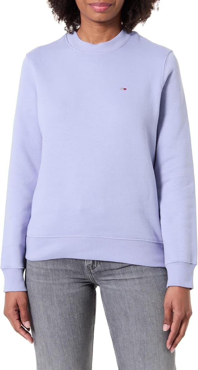 Detalle de Tommy Jeans donna pullover girocollo in felpa con bandierina ricamata