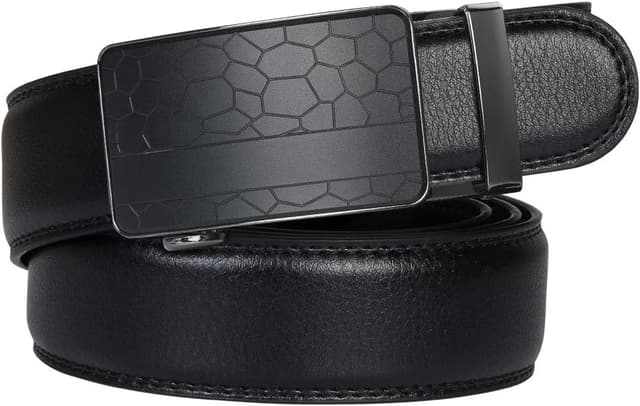 Thumbnail 4 de flintronic Herren-Gürtel aus Leder mit Automatik-/Ratschen-Schließe, Breite 3,5 cm (Schwarz) inkl. Schlüsselbund & Geschenkbox