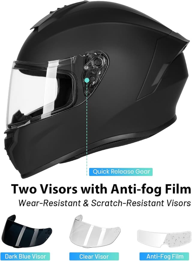 Thumbnail 3 de Favoto Full Face Motorcycle Helmet Large