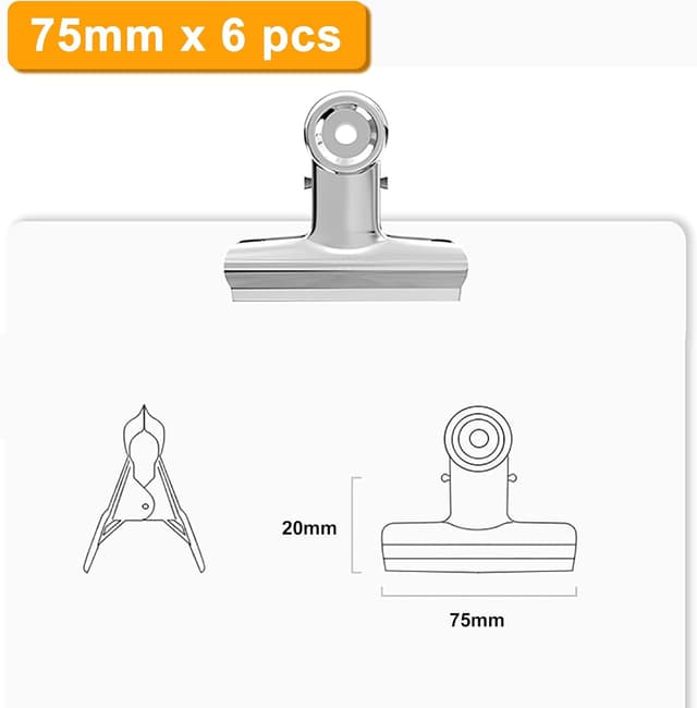 Detalle 2 de GUOKOFF Bulldogge Clip 75 mm, 6er-Set