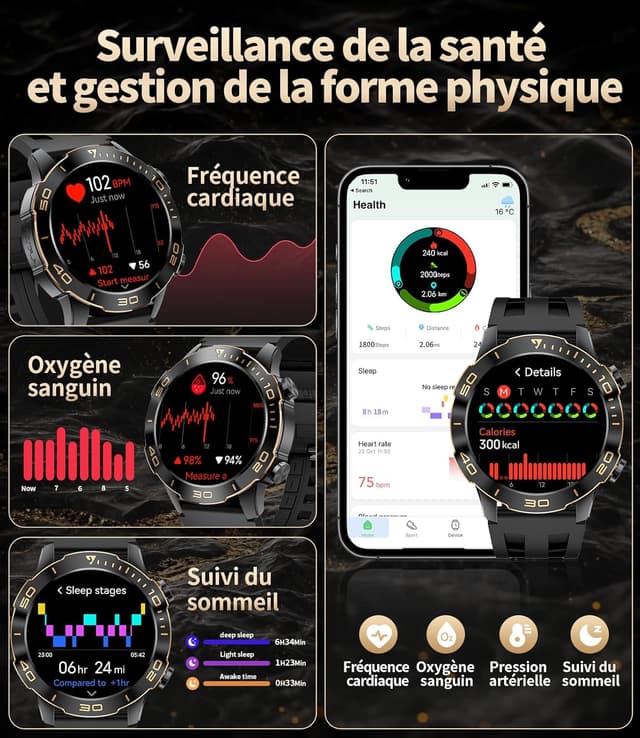 Thumbnail 3 de SUNKTA Montre Connectée 500 mAh AMOLED