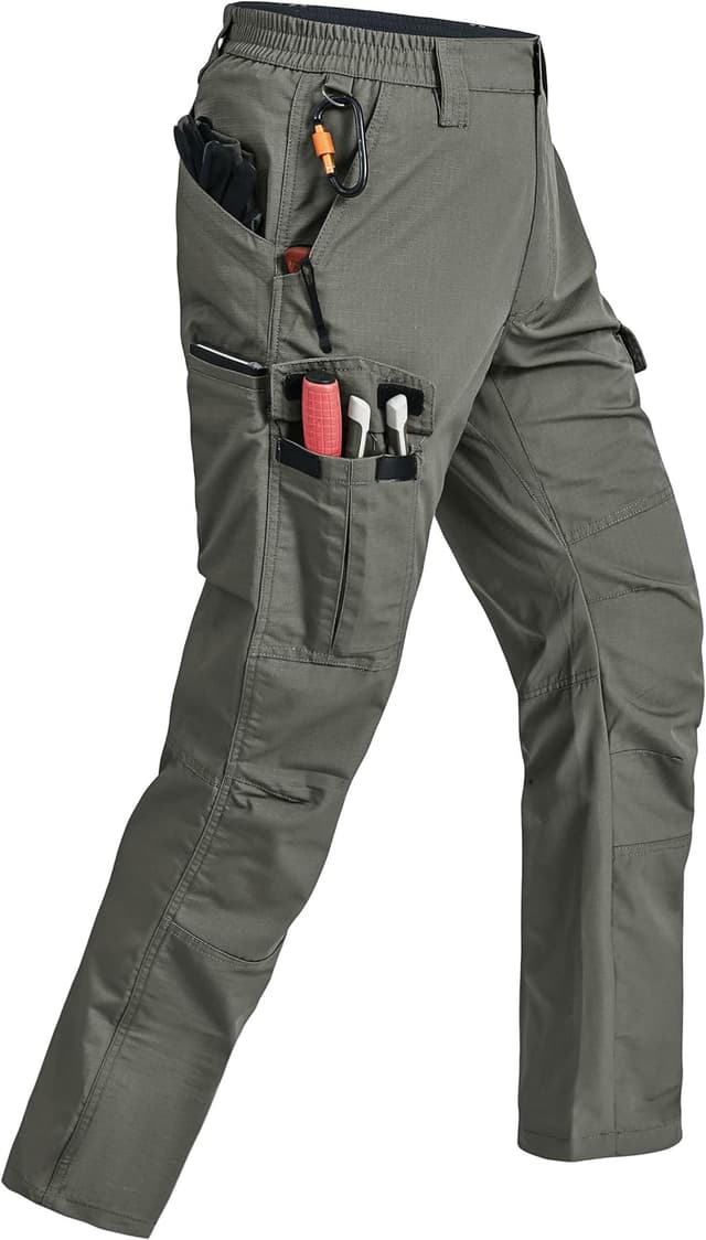 Detalle de Rapoo Cargohose Herren Outdoor Workwear: Ripstop-Wandhose mit 7 Taschen