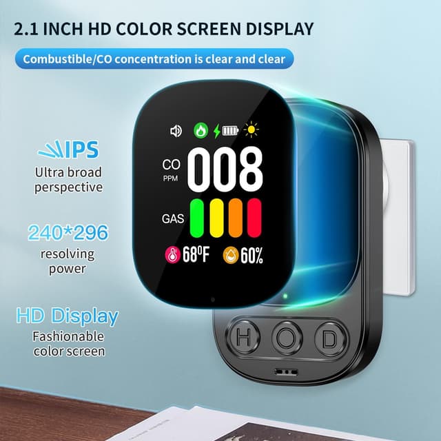 Detalle 2 de Gedsffati HD08 rilevatore gas e CO