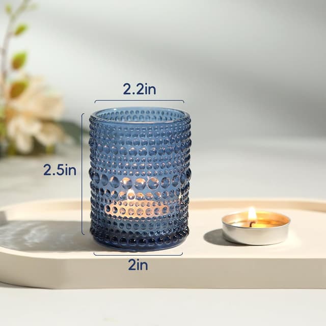 Thumbnail 3 de Blue Vintage 24-Pack Votive Candle Holders 2x2.5in 🕯