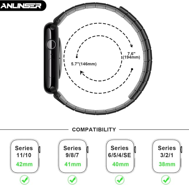 Detalle de Anlinser Apple Watch magnetic strap 42mm