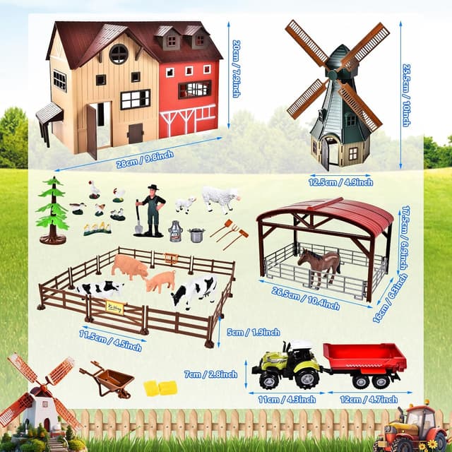 Detalle 2 de JONRRYIN fattoria in legno 33 pezzi