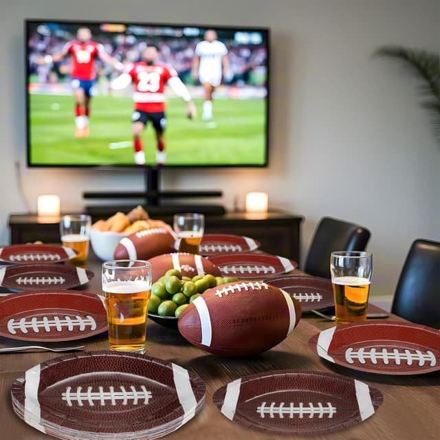 Thumbnail 1 de Football Plates 24-Pack 9.4x6.2 inch 🏈